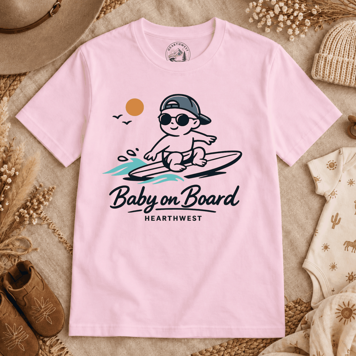 Baby on Board T-Shirt — Cute Surfing Baby Graphic Tee