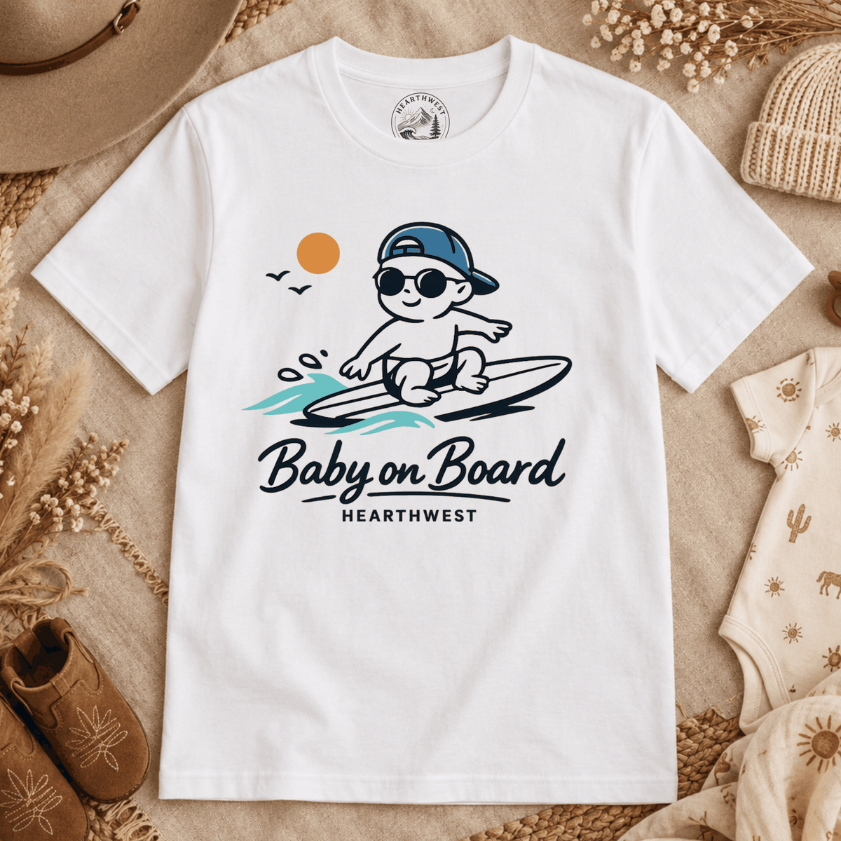 Baby on Board T-Shirt — Cute Surfing Baby Graphic Tee