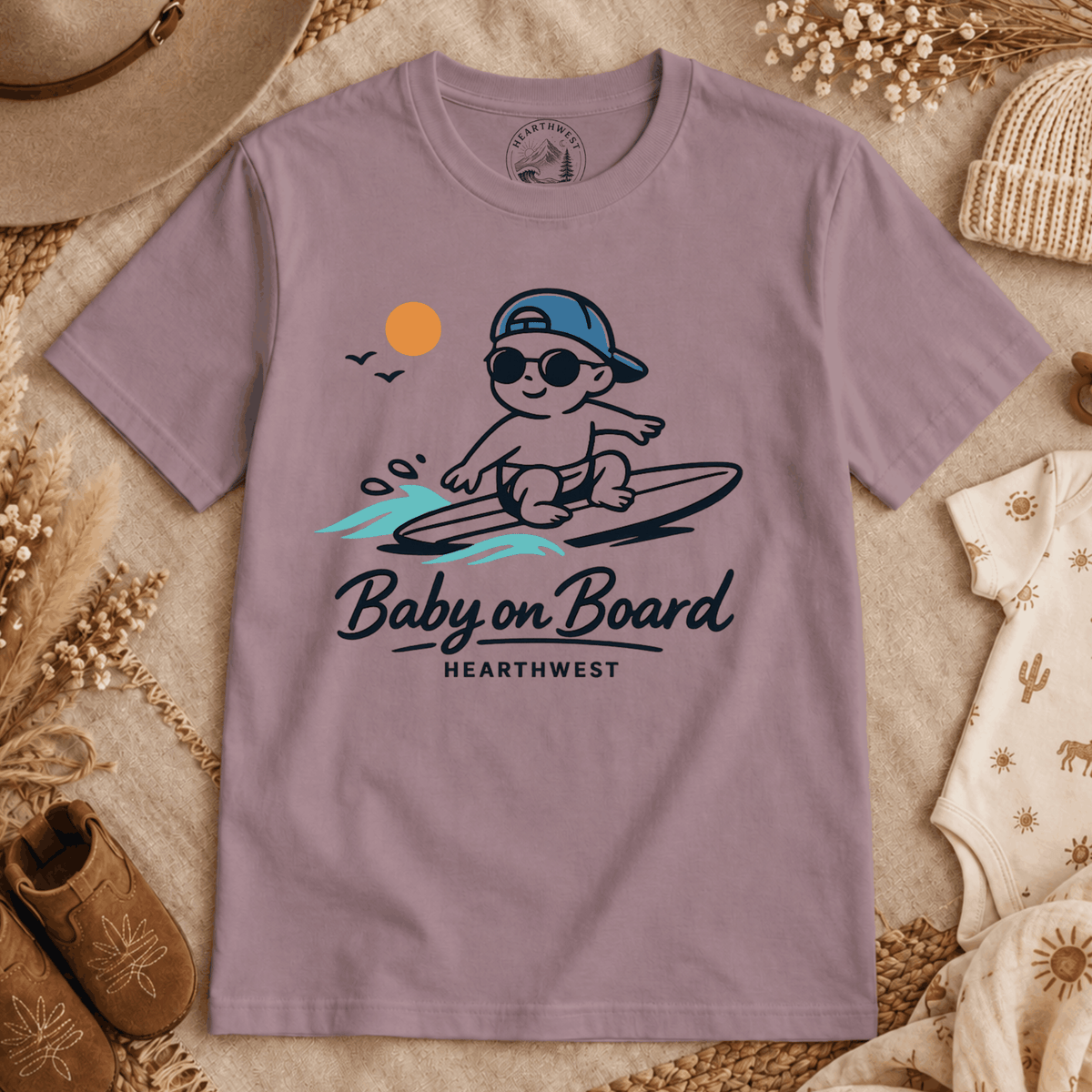 Baby on Board T-Shirt — Cute Surfing Baby Graphic Tee