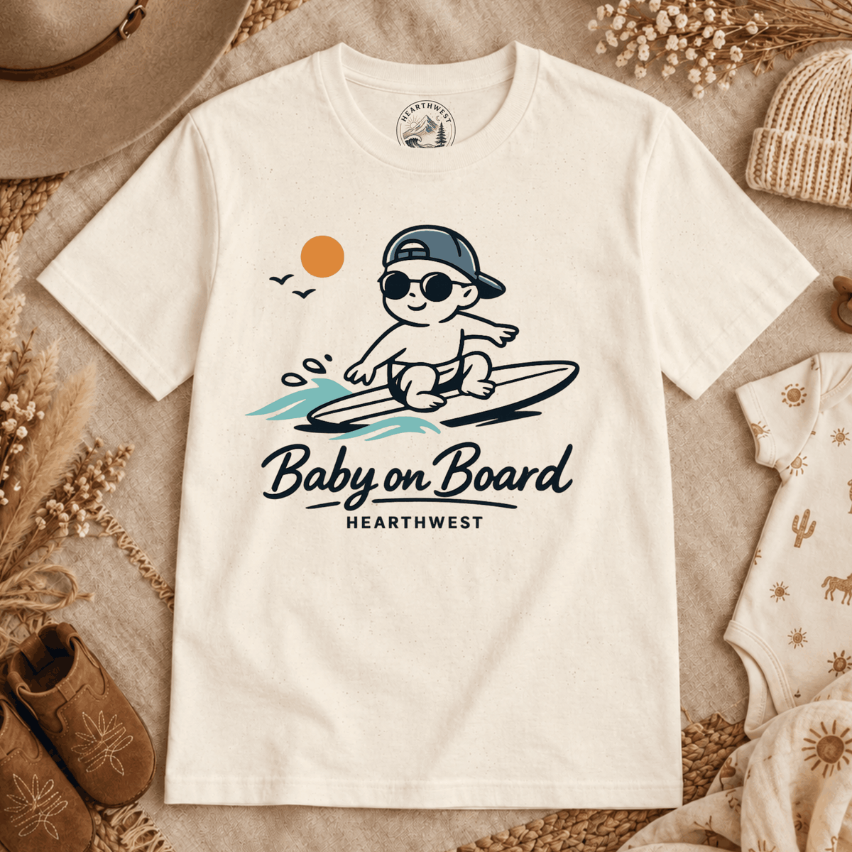 Baby on Board T-Shirt — Cute Surfing Baby Graphic Tee