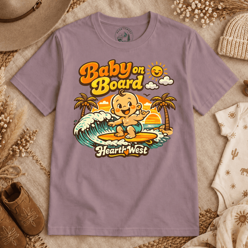 Baby on Board Surf T-Shirt — Retro Beach Baby Tee
