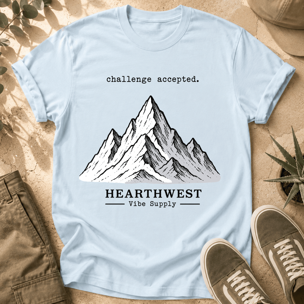 Mountain Graphic T-Shirt — "challenge accepted." Adventure Tee