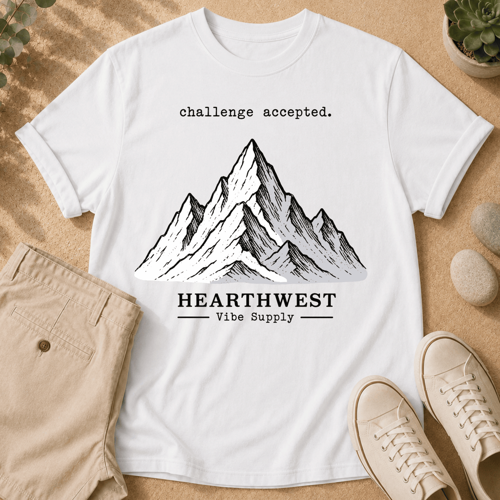 Mountain Graphic T-Shirt — "challenge accepted." Adventure Tee