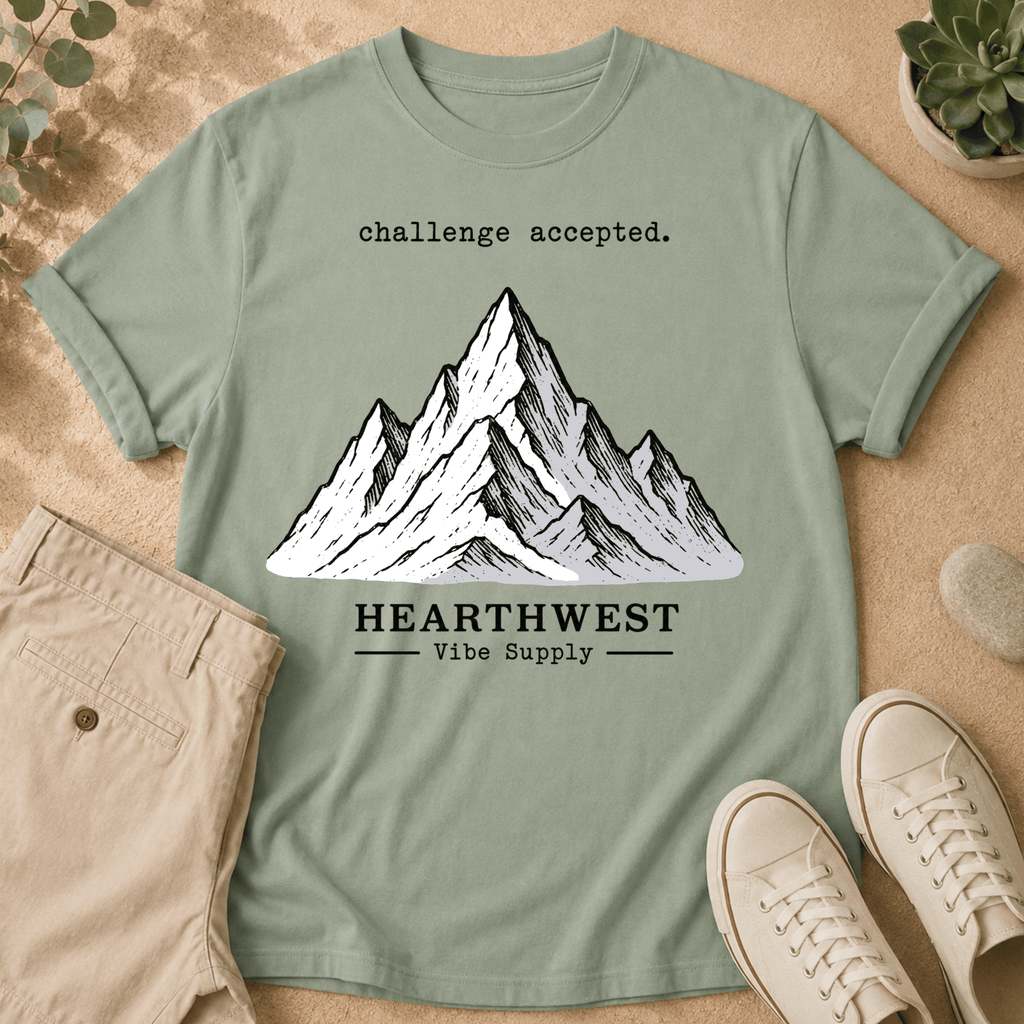 Mountain Graphic T-Shirt — "challenge accepted." Adventure Tee