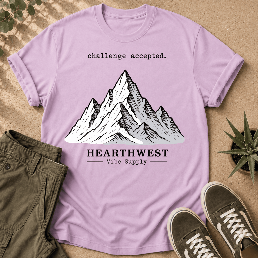 Mountain Graphic T-Shirt — "challenge accepted." Adventure Tee