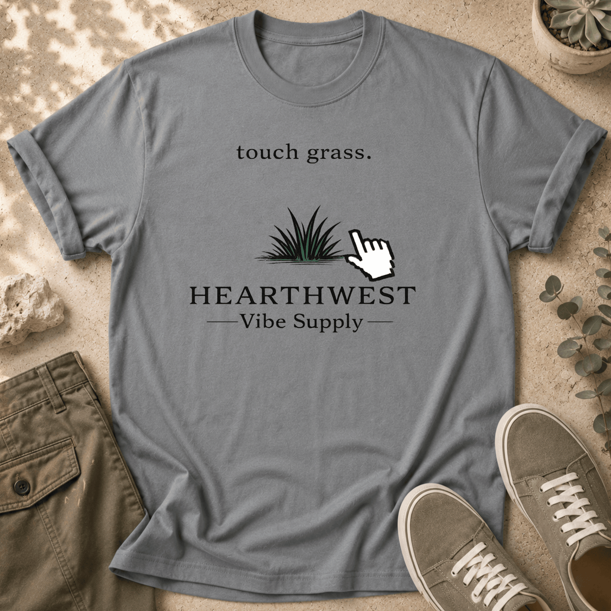 Touch Grass T-Shirt — Hearthwest Vibe Supply Graphic Tee