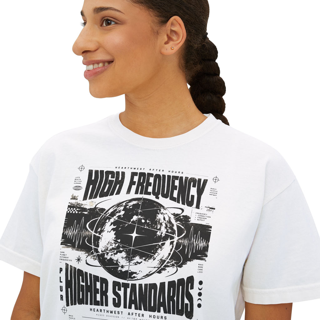 High Frequency Higher Standards | Women's Rave Crop Tee