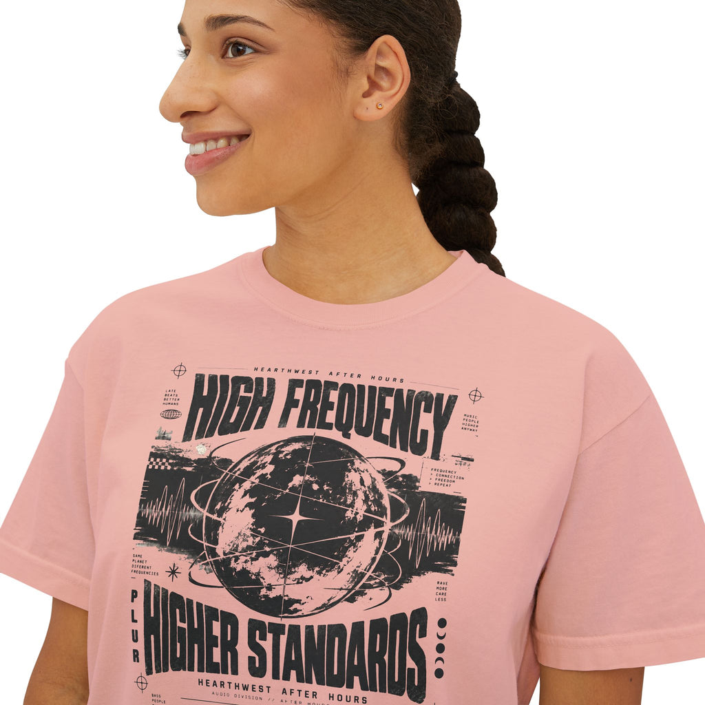 High Frequency Higher Standards | Women's Rave Crop Tee