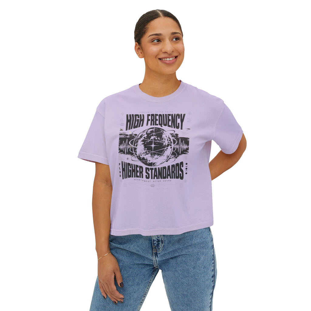 High Frequency Higher Standards | Women's Rave Crop Tee