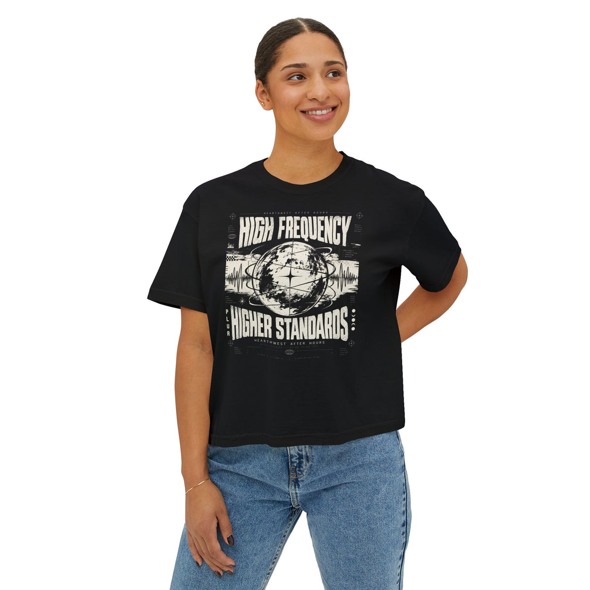 High Frequency Higher Standards | Women's Rave Crop Tee